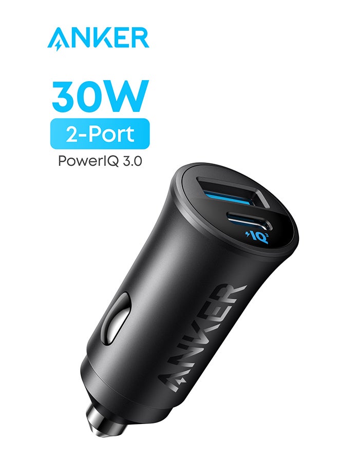 شاحن سيارة Anker USB-C، محول سيارة بمنفذين من النوع C بقدرة 30 وات، شاحن سيارة iPhone مع PowerIQ 3.0، لسلسلة iPhone 15/14/13/12، وسلسلة Samsung Galaxy S23/S22/S21، وiPad Pro، وAirPods، و أكثر - Image 1