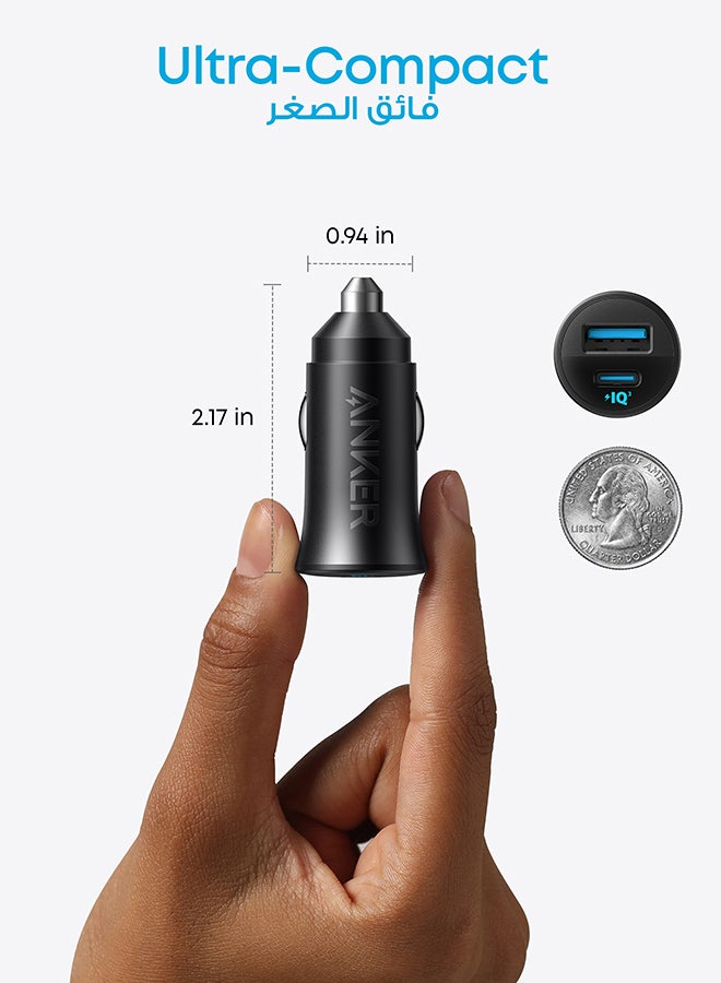 شاحن سيارة Anker USB-C، محول سيارة بمنفذين من النوع C بقدرة 30 وات، شاحن سيارة iPhone مع PowerIQ 3.0، لسلسلة iPhone 15/14/13/12، وسلسلة Samsung Galaxy S23/S22/S21، وiPad Pro، وAirPods، و أكثر - Image 4