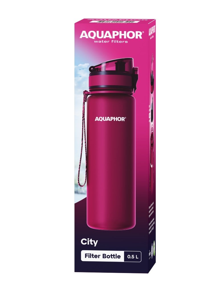 Aquaphor AQUAPHOR City Bottle 500ml, Travel Water Bottle with Activated Carbon Filter, Filters Chlorine & Impurities, Made of Tritan & BPA-Free, Stay Hydrated On the Go - Image 5