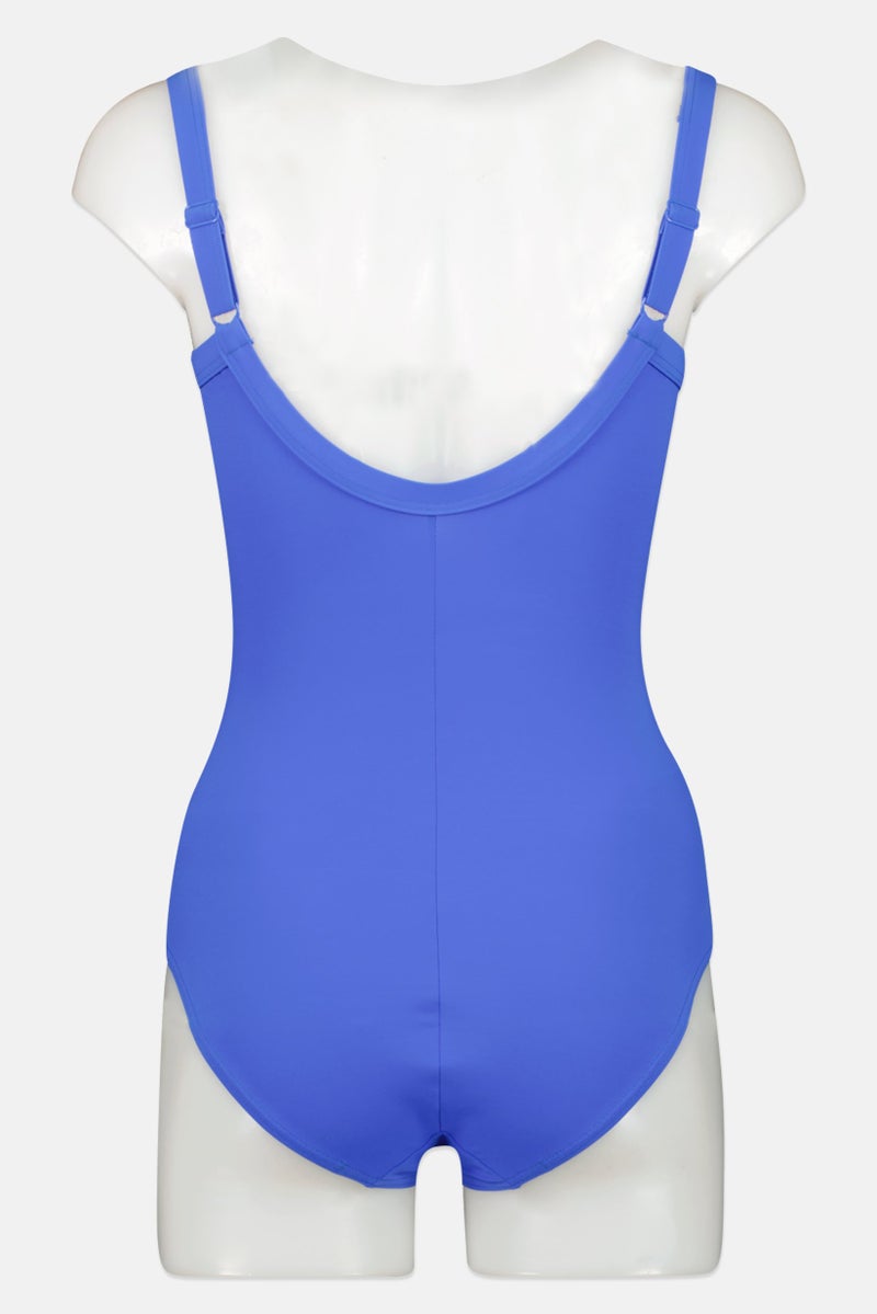 speedo Women Plain Non Padded One Piece Swimwear, Blue - Image 2