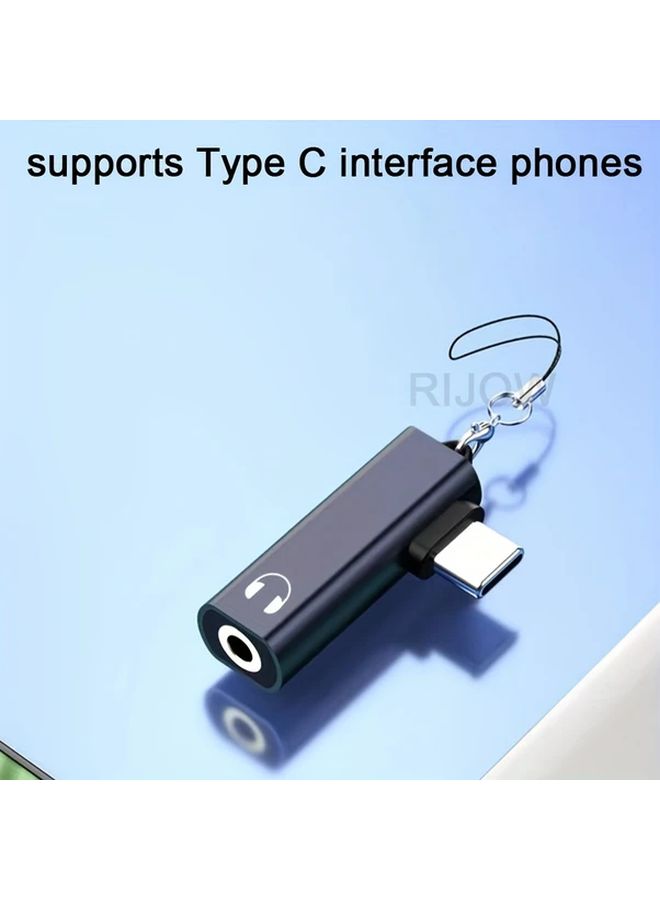 USB C Earphone Adapter 3 5mm Male to Type C Female Headset Aux Audio Cable with DAC Chip Noise Reducing Stereo Converter for Mobile Tablet Laptop with Lanyard - Image 4