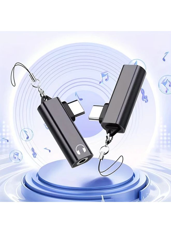 USB C Earphone Adapter 3 5mm Male to Type C Female Headset Aux Audio Cable with DAC Chip Noise Reducing Stereo Converter for Mobile Tablet Laptop with Lanyard - Image 5