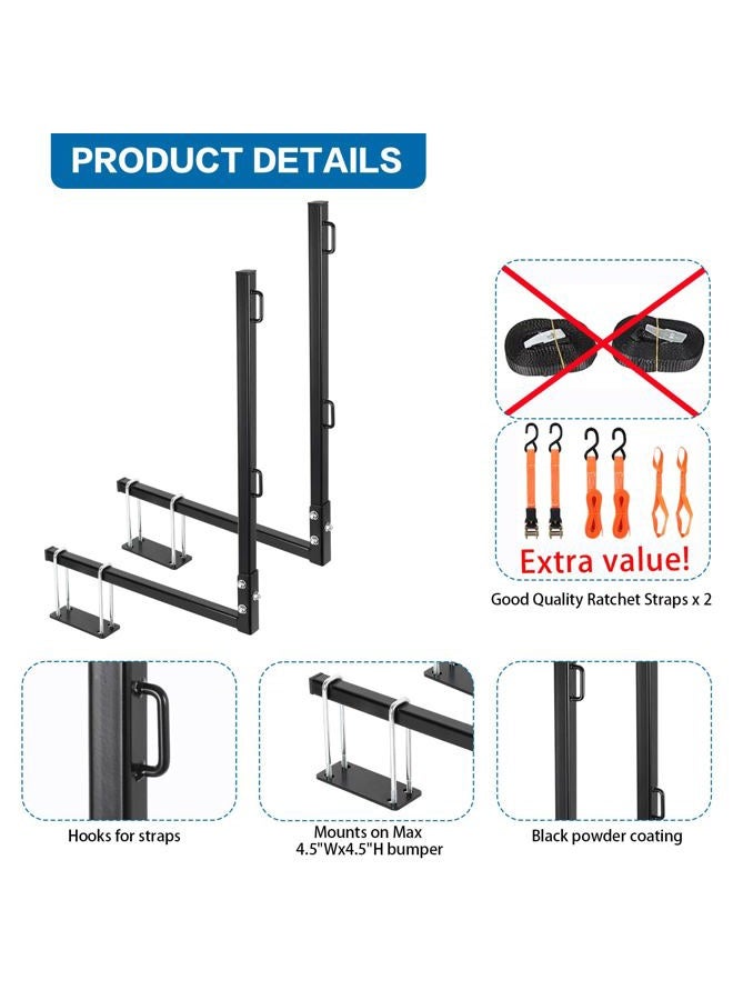 OUTPRIZE RV Tote Tank Carrier, Heavy Duty Steel RV Bumper Mount Tote Tank Holder with 2 Ratchet Straps, Fit 4" and 4.5" Bumper - Image 3