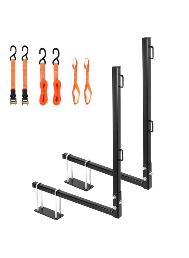 OUTPRIZE RV Tote Tank Carrier, Heavy Duty Steel RV Bumper Mount Tote Tank Holder with 2 Ratchet Straps, Fit 4" and 4.5" Bumper - Image 1