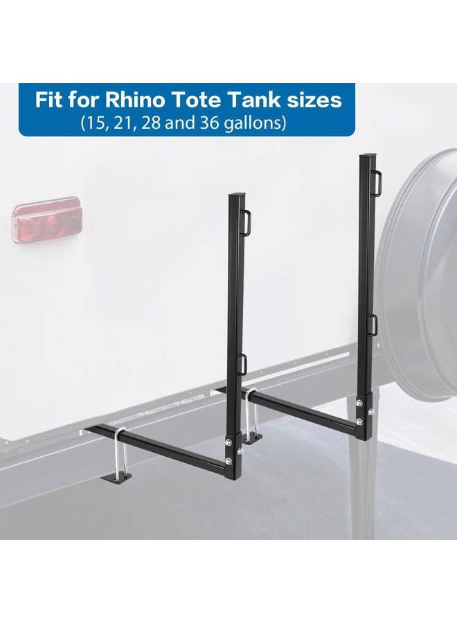 OUTPRIZE RV Tote Tank Carrier, Heavy Duty Steel RV Bumper Mount Tote Tank Holder with 2 Ratchet Straps, Fit 4" and 4.5" Bumper - Image 4