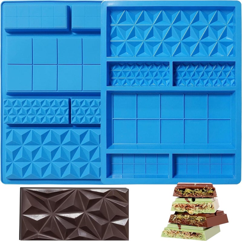 LEGACYCART Break Apart Chocolate Silicone Mould 6 in 1 Deep Dubai Pistachio Chocolate Bar Kunafa Filling Chocolate Bar Thick Candy Molds NonStick for Stuffed Knafeh Chocolate Bar Treats for Kids - Image 1