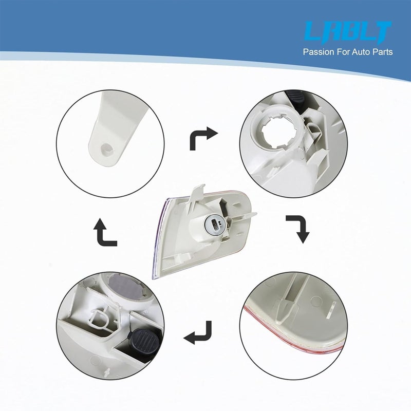 LABLT Passenger Right Side Parking/Turn Signal Light Assembly Replacement for 2001-2002 Corolla - Image 4