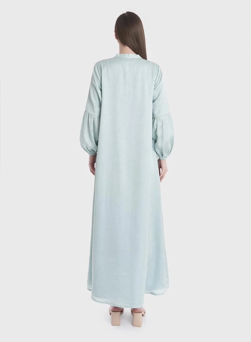KASHKHA Mint Green Dress with Stonework