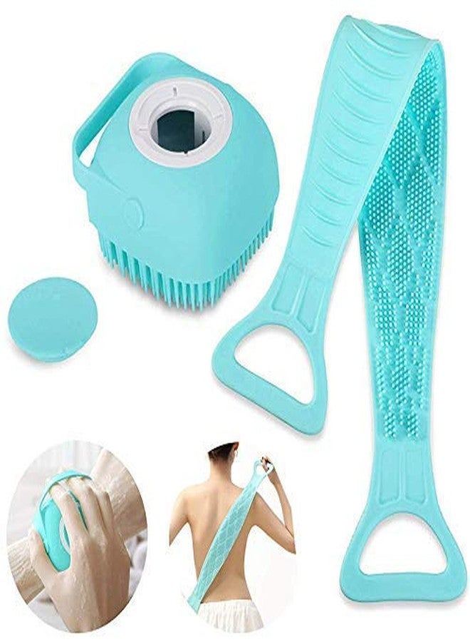 EPISKEY® [1 + 1 Pcs Combo] Silicone Body Back Scrubber, Double Side Bathing Brush For Skin Deep Cleaning Massage, Dead Skin Removal Exfoliating Belt For Shower, Easy To Clean,body Brush For Bathing Pack of 2 - Image 1