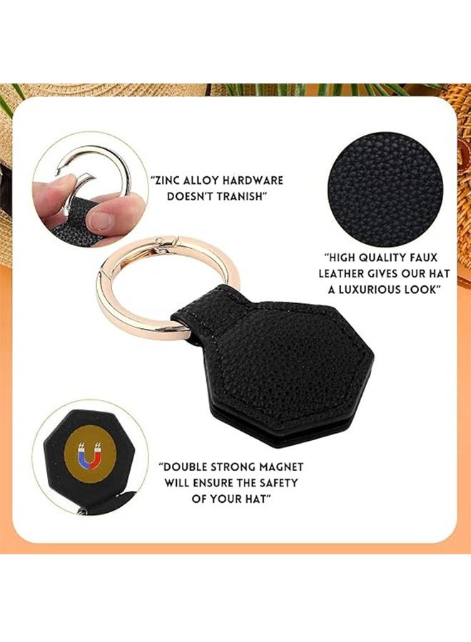 2Pcs Purse Magnetic Hat Clips for Travel, Stylish Backpack Magnetic Hat Holder for Travel, Hat Clips for Hat Lovers, Hat Clip Keychain for Bag (Black) - Image 3
