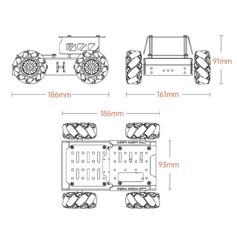 LewanSoul Mecanum Wheel Chassis Car Kit with TT Motor  Aluminum Alloy Frame  Smart Car Kit for DIY Education Robot Car Kit  - Image 5