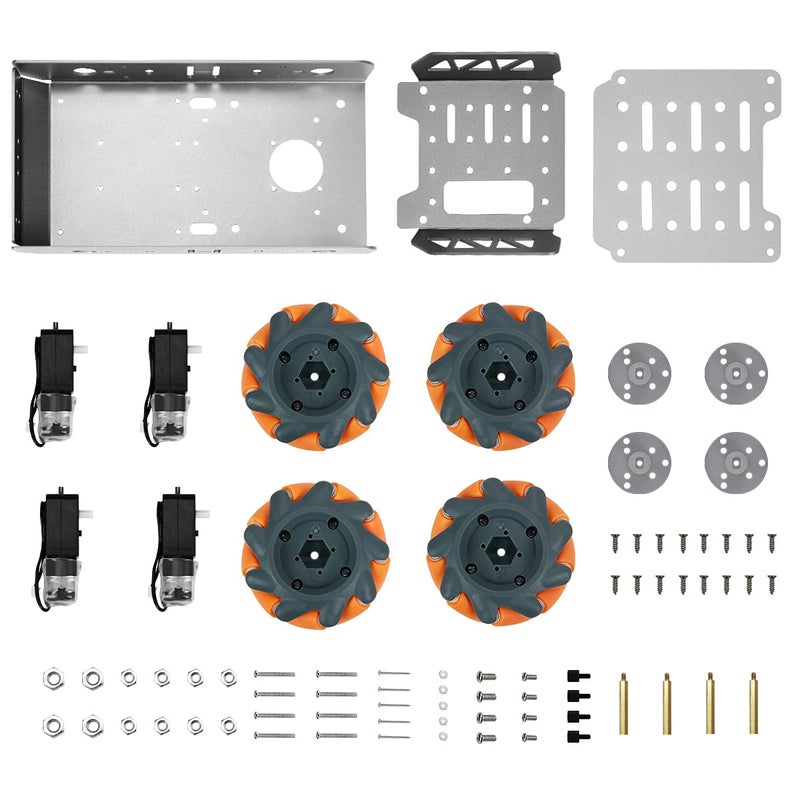 LewanSoul Mecanum Wheel Chassis Car Kit with TT Motor  Aluminum Alloy Frame  Smart Car Kit for DIY Education Robot Car Kit  - Image 4