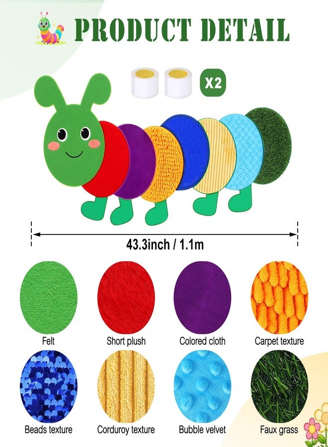Drydiet Caterpillar Sensory Wall Panel for Kids Sequin Busy Board Play Room Daycare Toys Sensory Tiles for Wall and Floor Textured Mats and Squares for Autism Children Toddlers Classroom Activity - Image 2