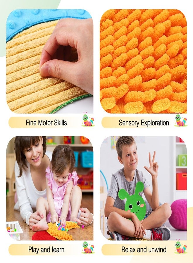 Drydiet Caterpillar Sensory Wall Panel for Kids Sequin Busy Board Play Room Daycare Toys Sensory Tiles for Wall and Floor Textured Mats and Squares for Autism Children Toddlers Classroom Activity - Image 3