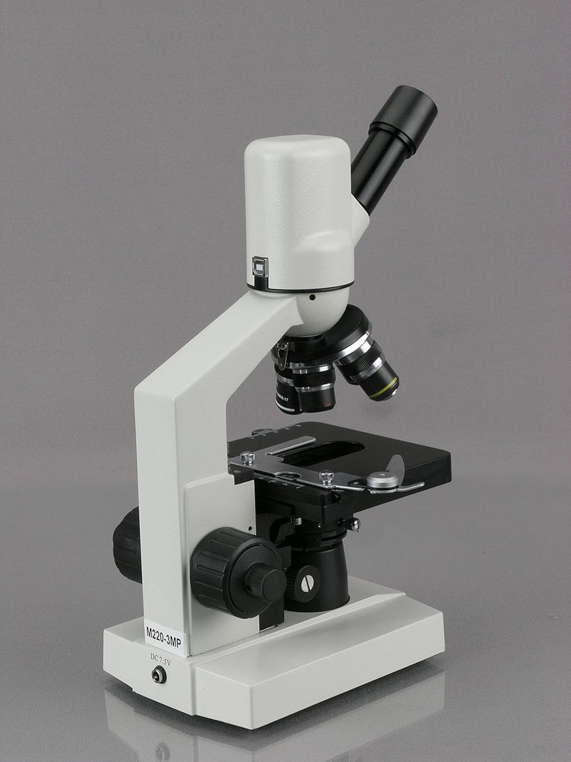 AmScope AmScope M2203MP 40X1000X Compound Microscope with 3D Mechanical Stage  Built in 3MP USB Camera  - Image 4