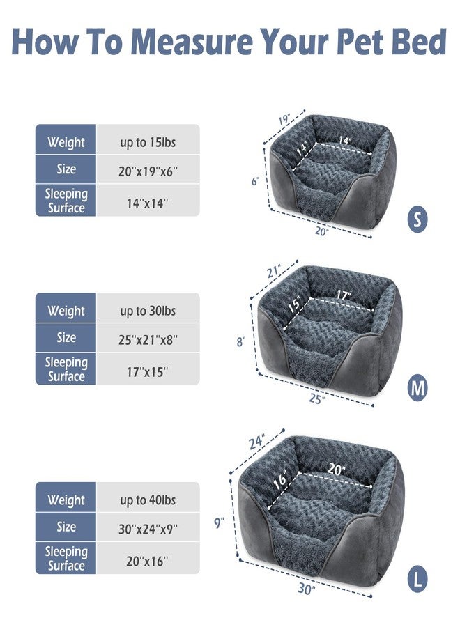 INVENHO Large Dog Bed for Large Medium Small Dogs, Rectangle Washable Orthopedic Dog Bed, Soft Calming Sleeping Puppy Bed Durable Pet Cuddler with Anti-Slip Bottom L(30"x24"x9") - Image 2