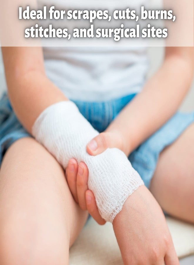 Vakly Sterile Krinkle Kerlix Type Gauze Bandage Rolls [5 Pack] Highly Absorbent Fluff 100% Cotton Bandages Roll 4.5"x4.1yds 6-Ply - Individually Wrapped Mesh Gauzes + Medical Tape - Packaging May Vary - Image 3