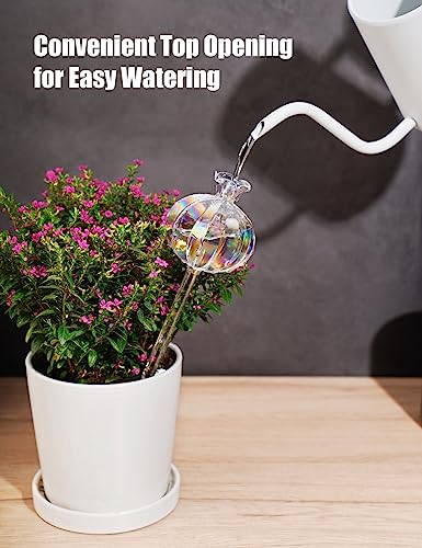 NiHome Plant Watering Globes 4Pack Iridescent Glass Cactus Self Watering Globe Glass Waterer for Potted Plants 47OZ140 ML Capacity Automatic Mini Irrigation System Adorable Gardening Gift - Image 3