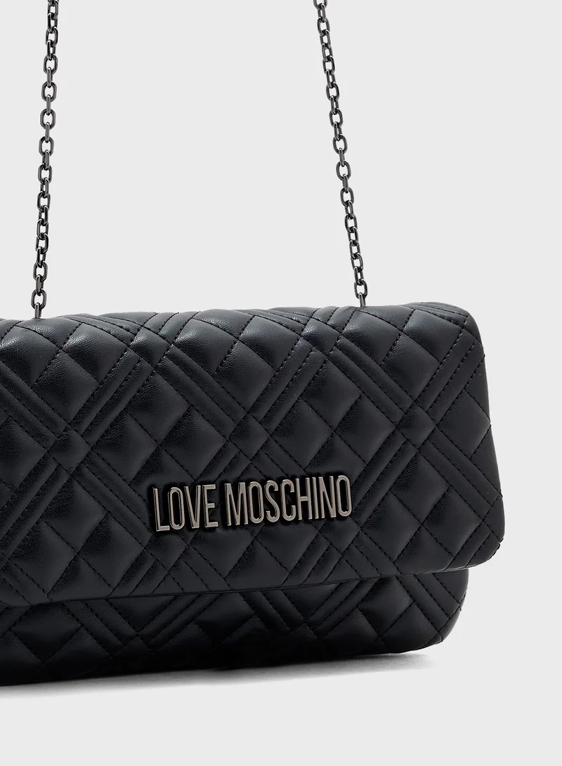 لوف موسكينو Chain Detailed Flap Over Clutche