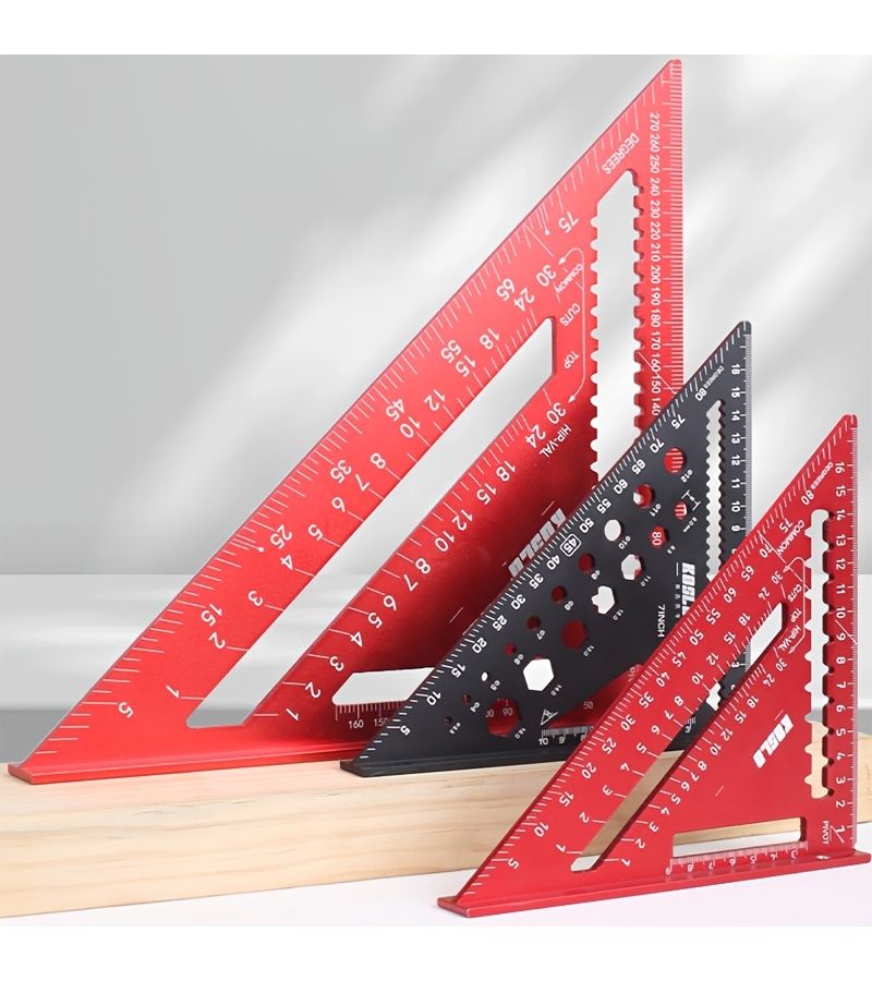 7 Inch Carpenter Square Triangular Ruler Serrated Edges Precise Measurement Tool - Image 4