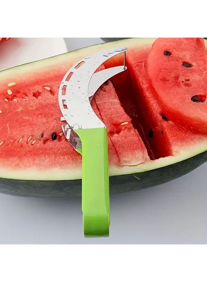 Red Stainless Steel ABS Watermelon Divider Multi Functional Large Fruit Vegetable Slicer Kitchen Tool - Image 2