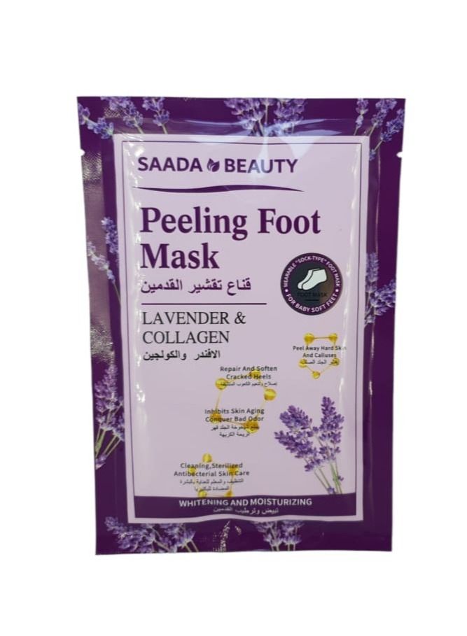 SAADA BEAUTY Peel off feet mask with lavender and collagen 40 g 2 pieces - Image 3