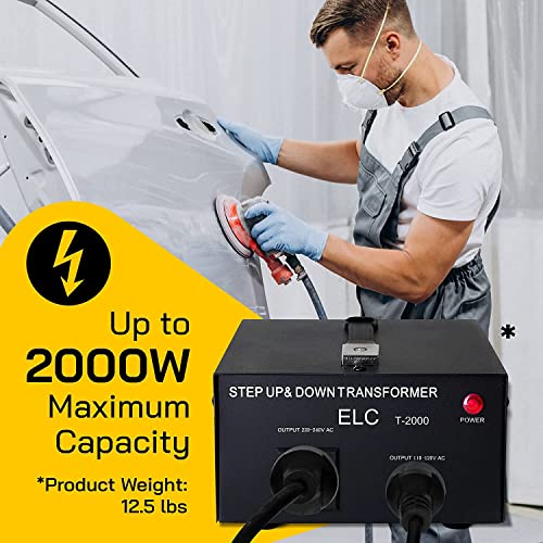 ELC T Series 2000+ Watt Voltage Converter Transformer - Step Up/Down - 110v to 220v / 220v to 110v Power Converter - Circuit Breaker Protection, CE Certified [3-Years Warranty] - Image 4