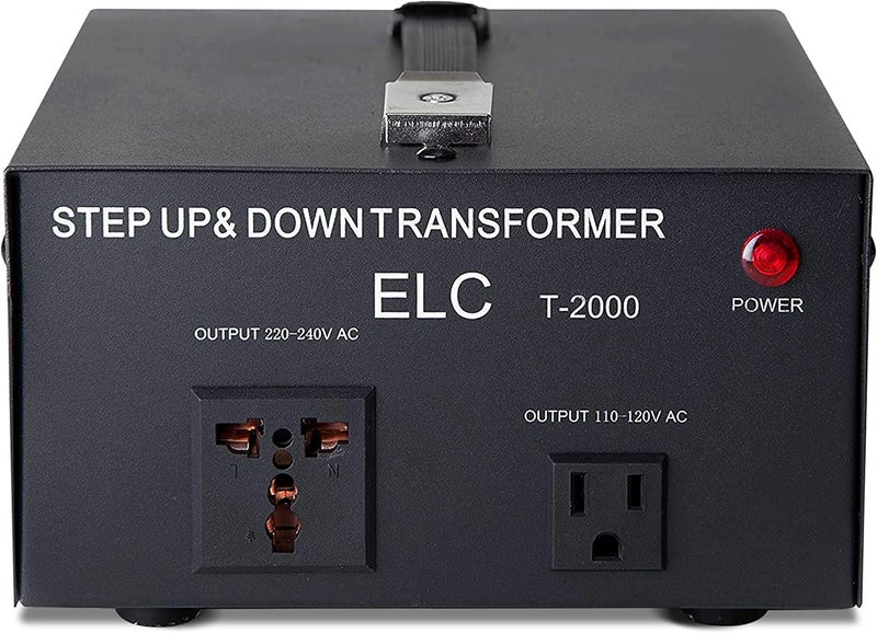 ELC T Series 2000+ Watt Voltage Converter Transformer - Step Up/Down - 110v to 220v / 220v to 110v Power Converter - Circuit Breaker Protection, CE Certified [3-Years Warranty] - Image 1