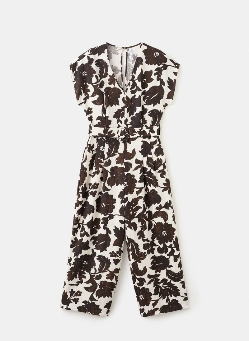 Mango  Floral Print Jumpsuit With Belt for Women | Best Price UAE
