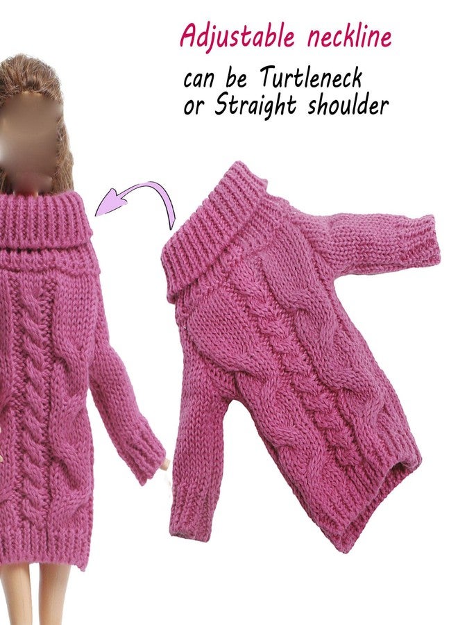 BJDBUS Winter Turtleneck Sweater Clothes for 11.5 inch Girl Doll Accessories (Rose) - Image 3
