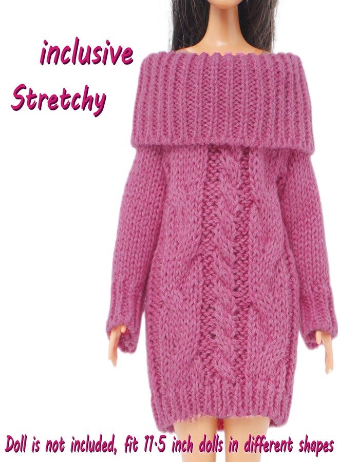 BJDBUS Winter Turtleneck Sweater Clothes for 11.5 inch Girl Doll Accessories (Rose) - Image 2