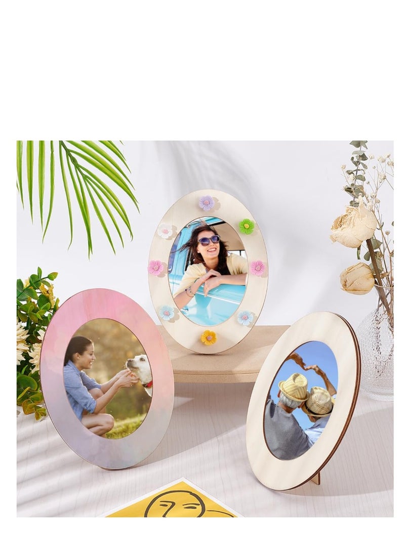 10 Pcs Wooden Oval Tabletop Picture Frames 45x30cm Perfect for Wedding Home Decor Ideal Personalized Gifts for Every Occasion - Image 5