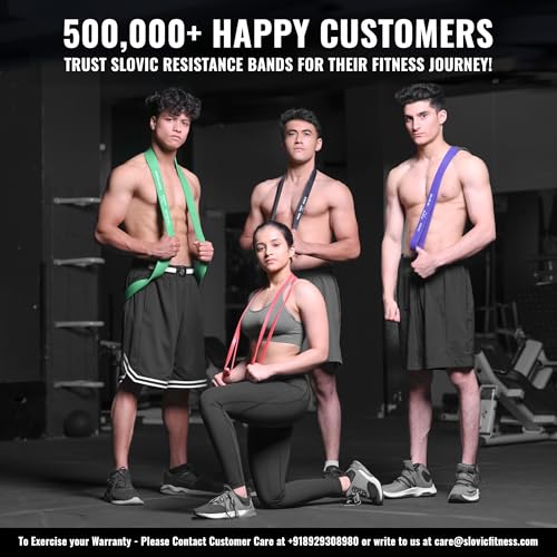 Slovic Resistance Band for Workout [Upto 35 KG] | Latex Free Resistance Bands Set | Excercise Band & Stretching Bands for Exercise for Home Workouts | Gym Equipment for Home Workout | for Men & Women - Image 5
