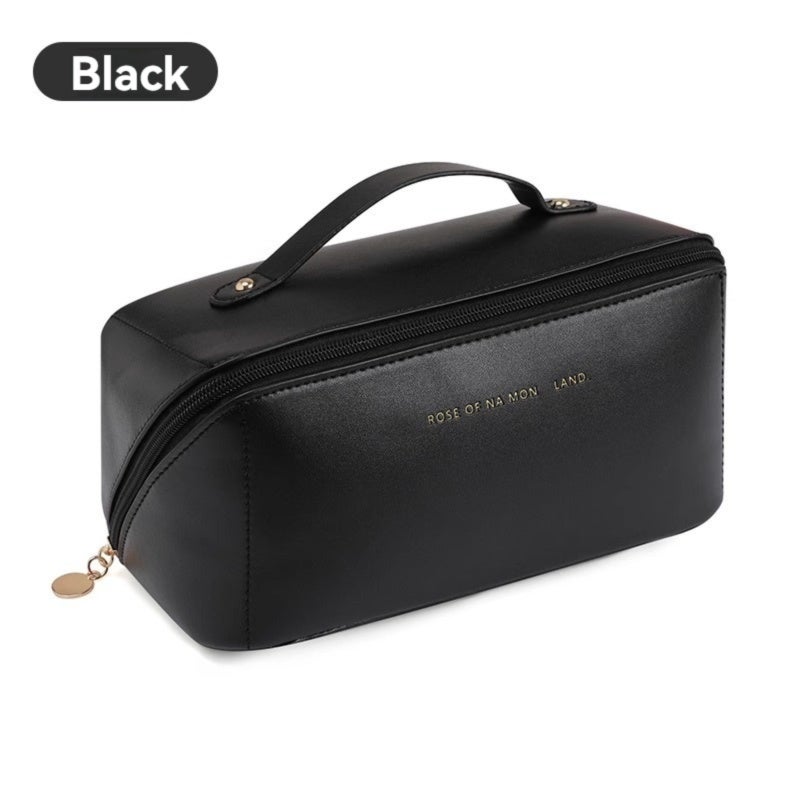 Aluminum Makeup Travel Bag Portable Cosmetic Organizer Khaki Hard Shell Makeup Case - Sturdy Makeup Organizer For Travel Lightweight Cosmetic Case For Luggage For Women - Image 2