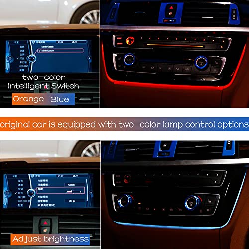CHUANGHUI Car Inner Air Condition A/C Panel LED Lighting Ambient Light Trim Accessories for BMW 3 4 Series 3GT F30 F36 M3 M4 Center Control Two-Color Atmosphere Lamp Panel Replacement Cover (Piano Black) - Image 2