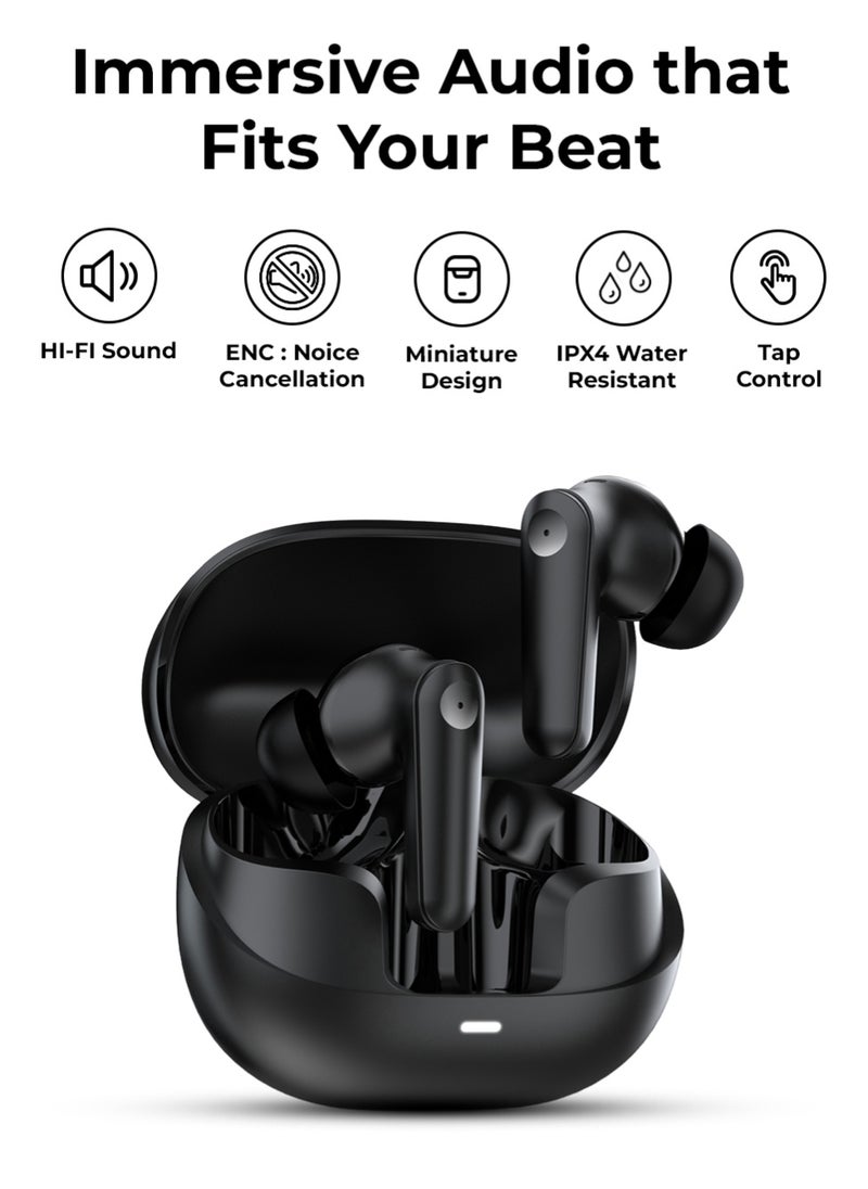 Charome - A34 True Wireless Earphones: Active Noise Cancellation (ANC) + Environmental Noise Cancellation (ENC), Superior Sound Quality, Long Battery Life, Bluetooth 5.0, Sweat-Resistant, Touch Controls, and Compact Charging Case - Image 1