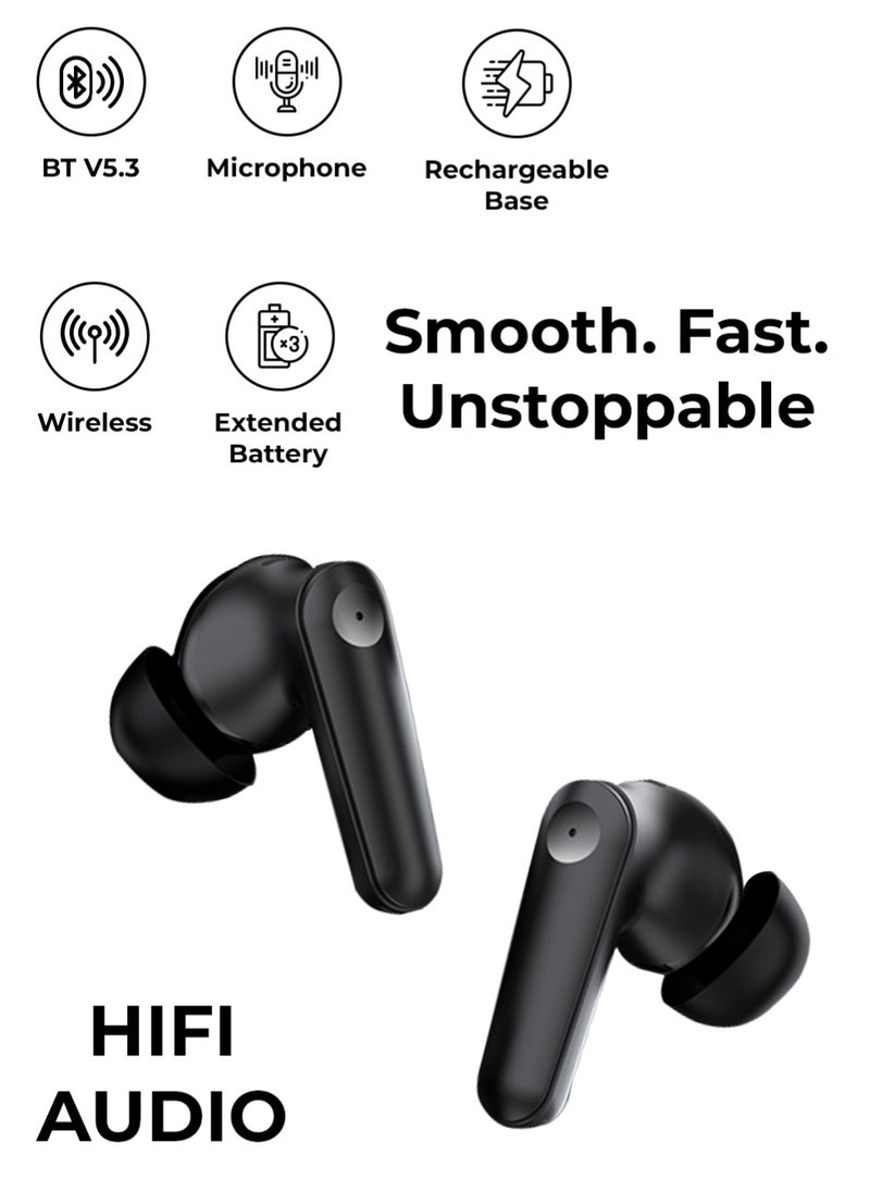 Charome - A34 True Wireless Earphones: Active Noise Cancellation (ANC) + Environmental Noise Cancellation (ENC), Superior Sound Quality, Long Battery Life, Bluetooth 5.0, Sweat-Resistant, Touch Controls, and Compact Charging Case - Image 1