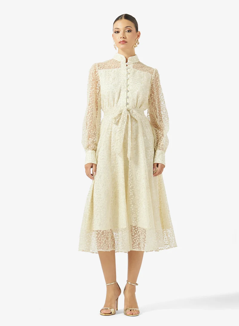 ايلا Sheer A-line Shirt Dress