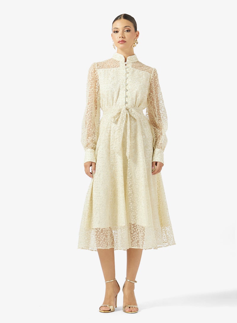 ELLA Sheer A-line Shirt Dress - Image 1