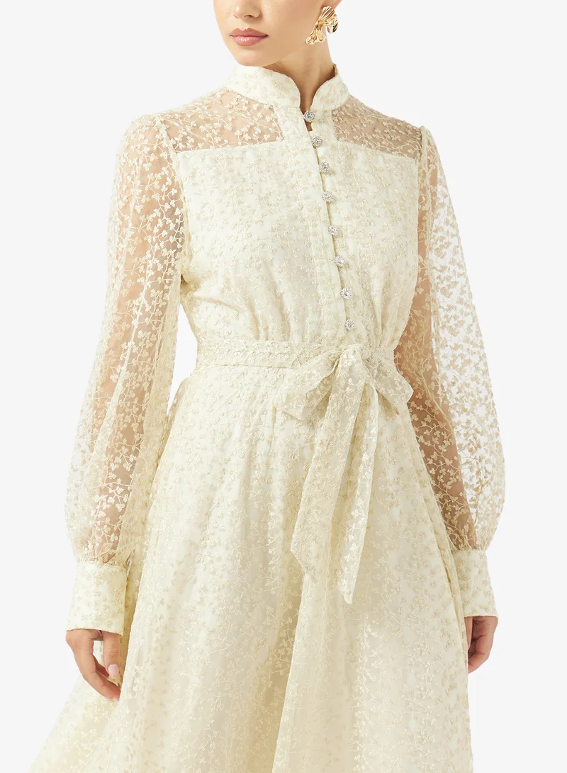 Ella  Sheer A-line Shirt Dress for Women | Best Price UAE