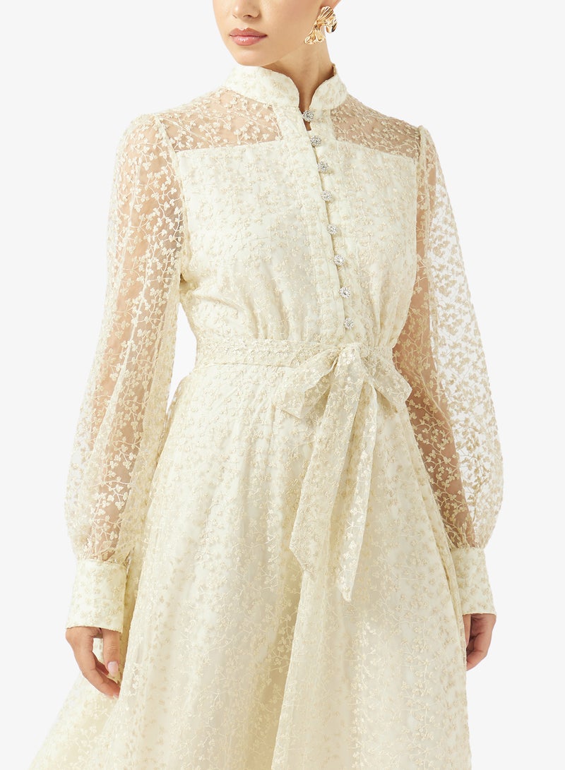 ELLA Sheer A-line Shirt Dress - Image 3