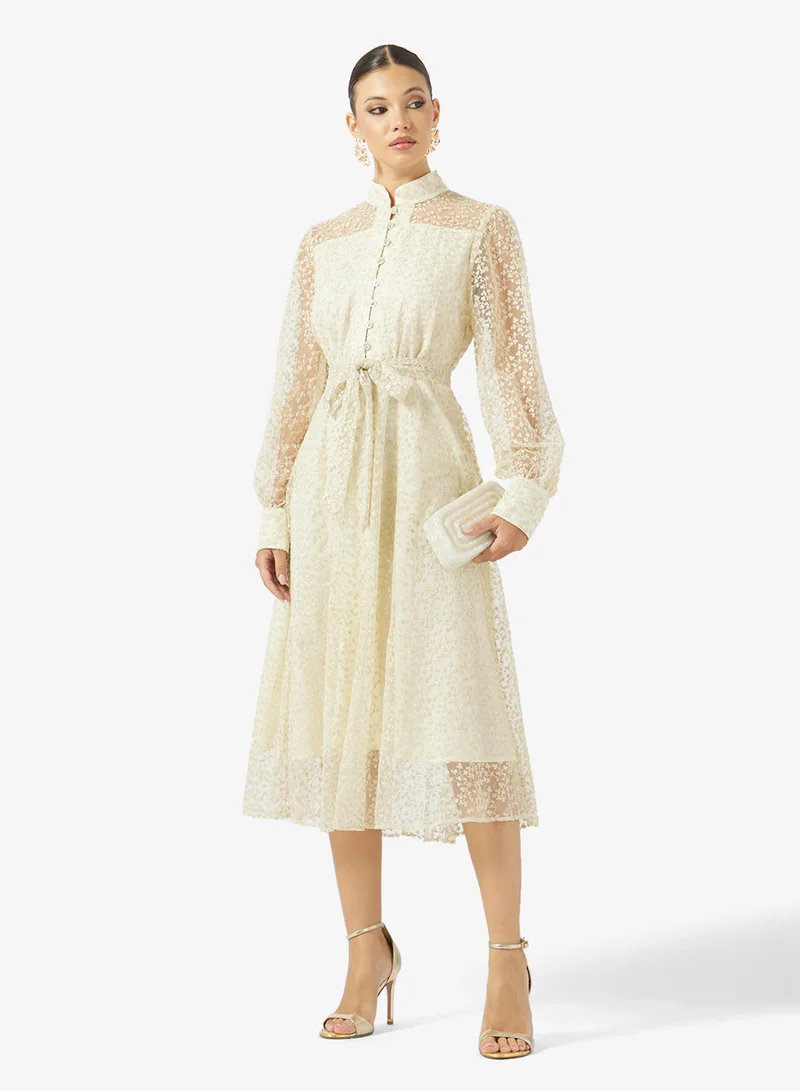 Ella  Sheer A-line Shirt Dress for Women | Best Price UAE