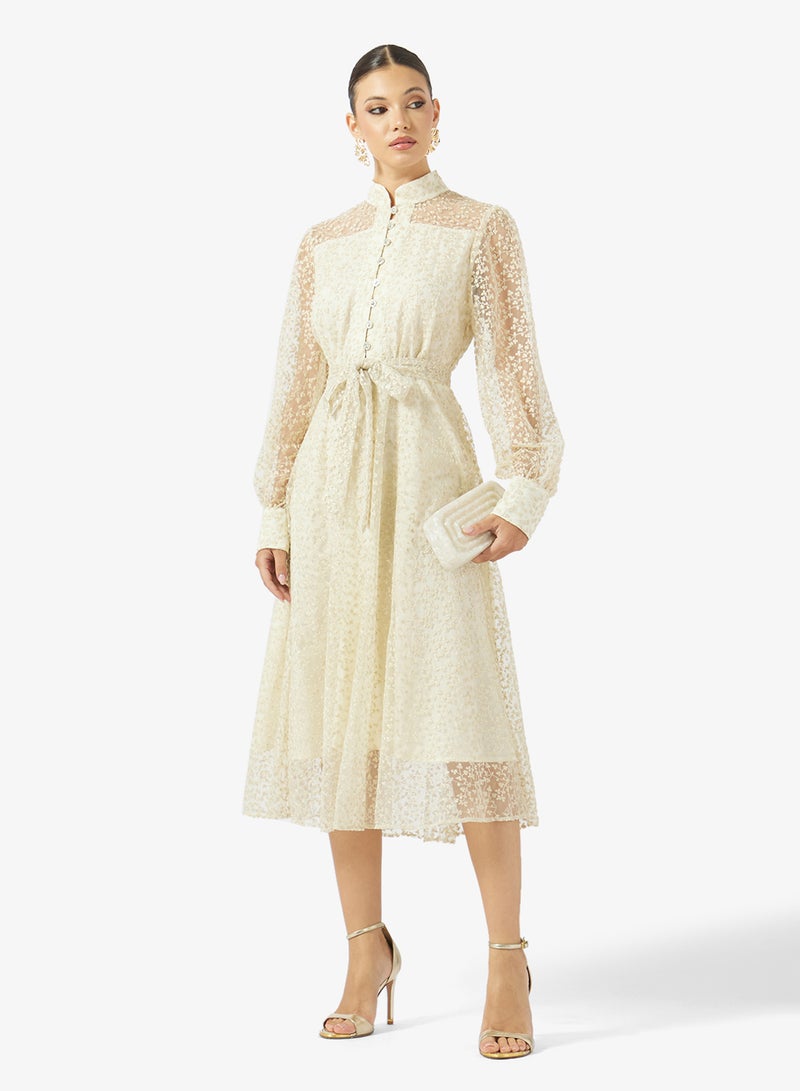 ELLA Sheer A-line Shirt Dress - Image 4
