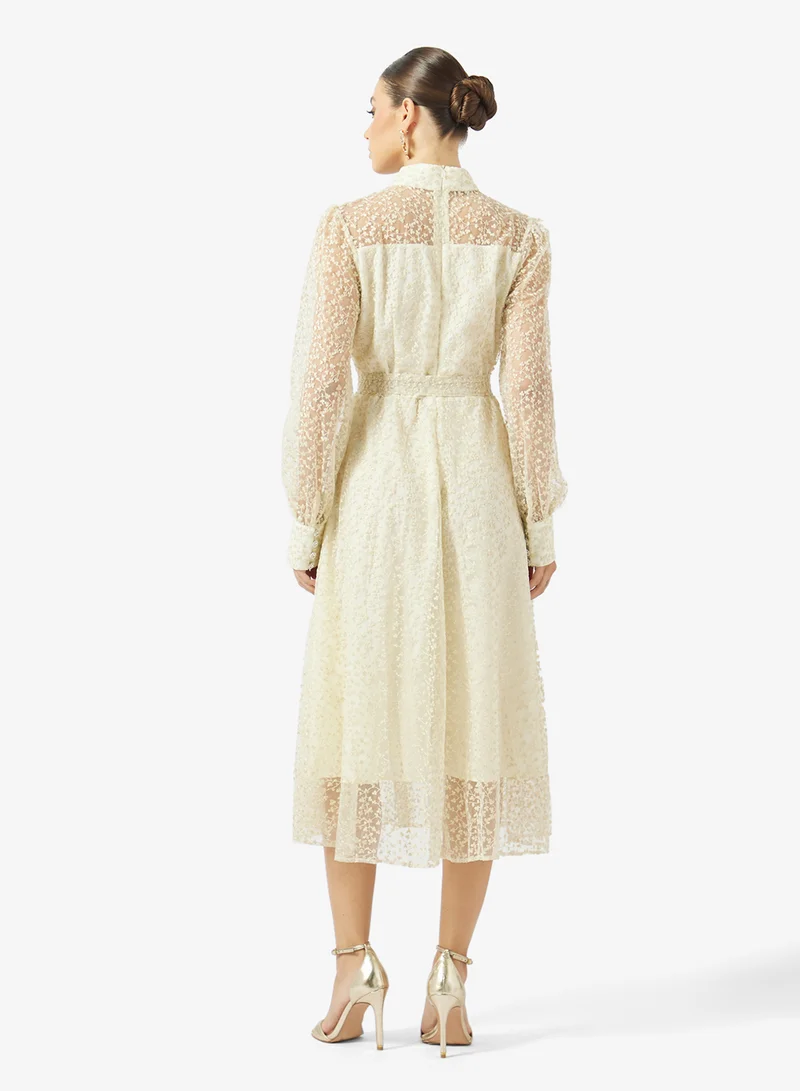 ايلا Sheer A-line Shirt Dress