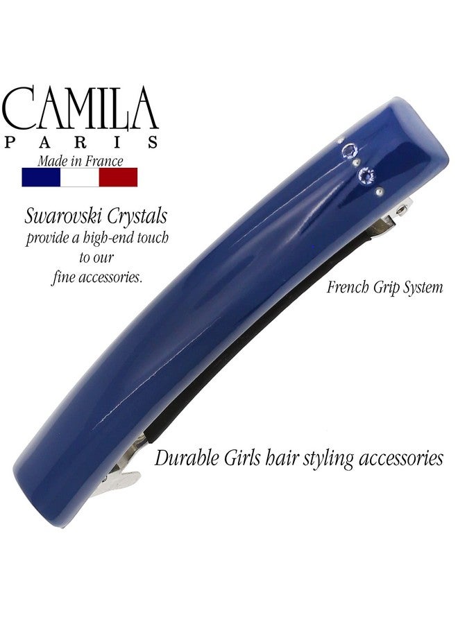 CAMILA Paris Cp3456 French Hair Barrette Clip For Girls Dark Blue Rubberized Metal Clasp Strong Hold Grip Hair Clips For Women No Slip Durable And Styling Girls Hair Accessories Made In France - Image 3
