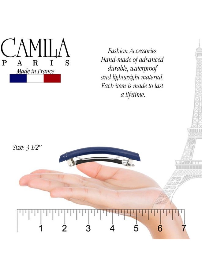 CAMILA Paris Cp3456 French Hair Barrette Clip For Girls Dark Blue Rubberized Metal Clasp Strong Hold Grip Hair Clips For Women No Slip Durable And Styling Girls Hair Accessories Made In France - Image 4