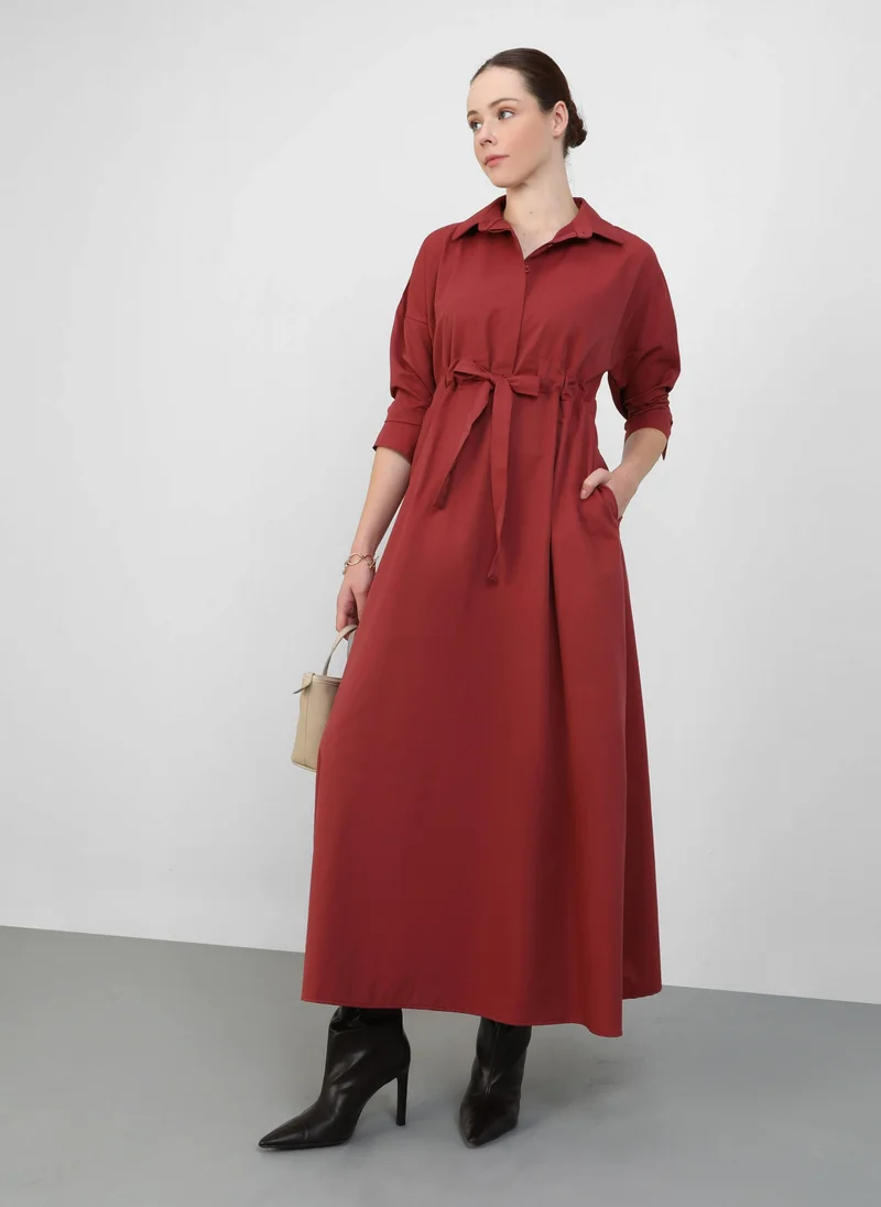 Refka by modanisa Burgundy - Modest Dress - Refka