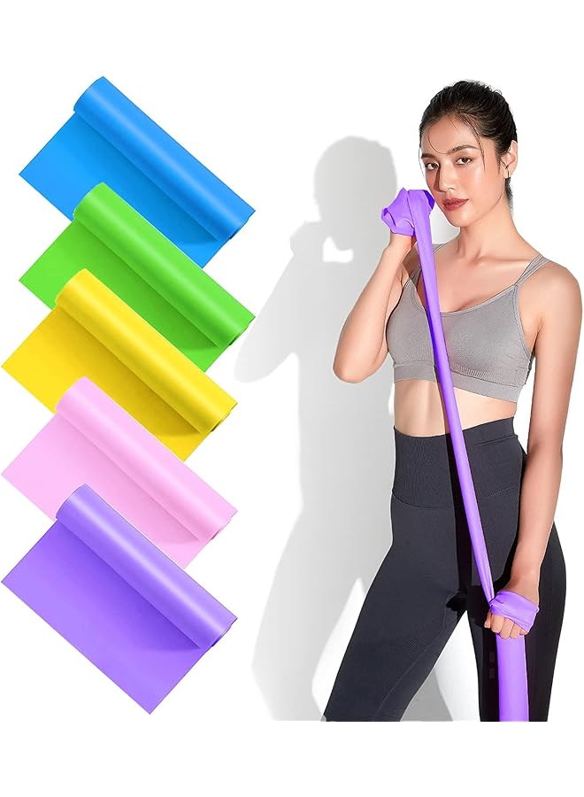 5Pcs Latex Resistance Exercise Band, Strength Training & Fitness Workouts, Pilates, Stretching And Yoga Physical Fitness