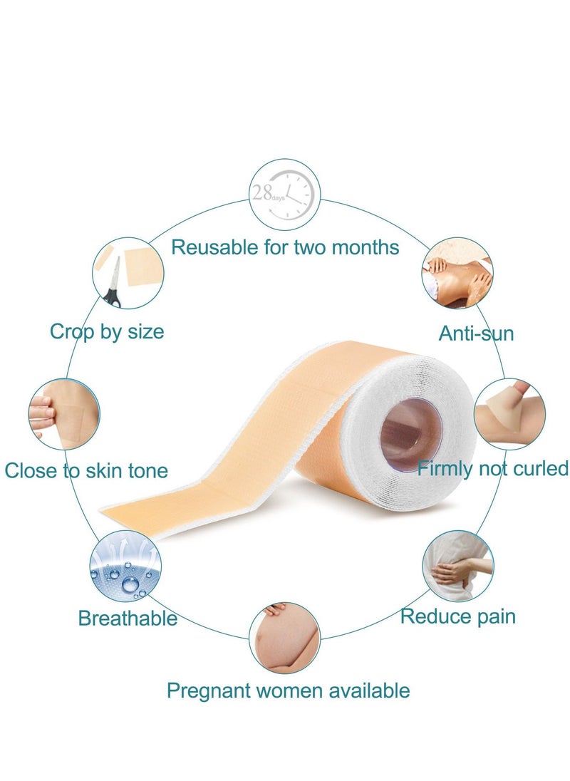 إليمي ملصق إزالة الندبات الباهتة 4 سم × 3 م، جل السيليكون لإزالة الندبات التجميلية بكفاءة، لون البشرة، لاصق ذاتي لإصلاح حروق حب الشباب - Image 3