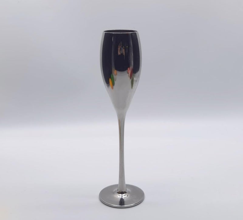 HAPPY BORN HAPPY BORN Silver Champagne Glasses chandi Flutes Coupes Wine Glass Set 165ML 6PCS Indoor Outdoor Special for Party Occasion Marriage and Birthday Vibe Family Member Gift - Image 4